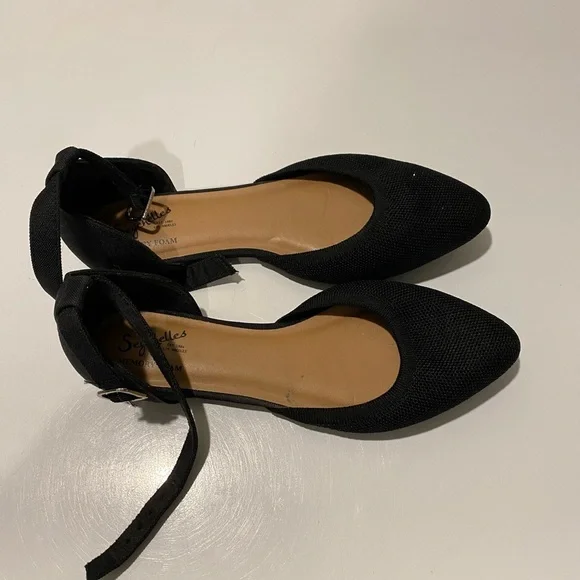 Seychelles Black Ankle Strap Flats - Picture 4 of 7